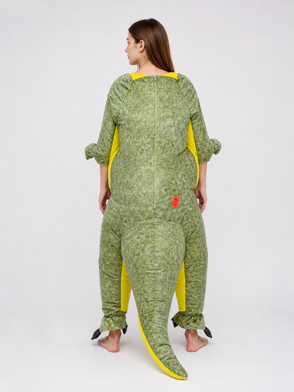 Green T-Rex Dinosaur Costume back view