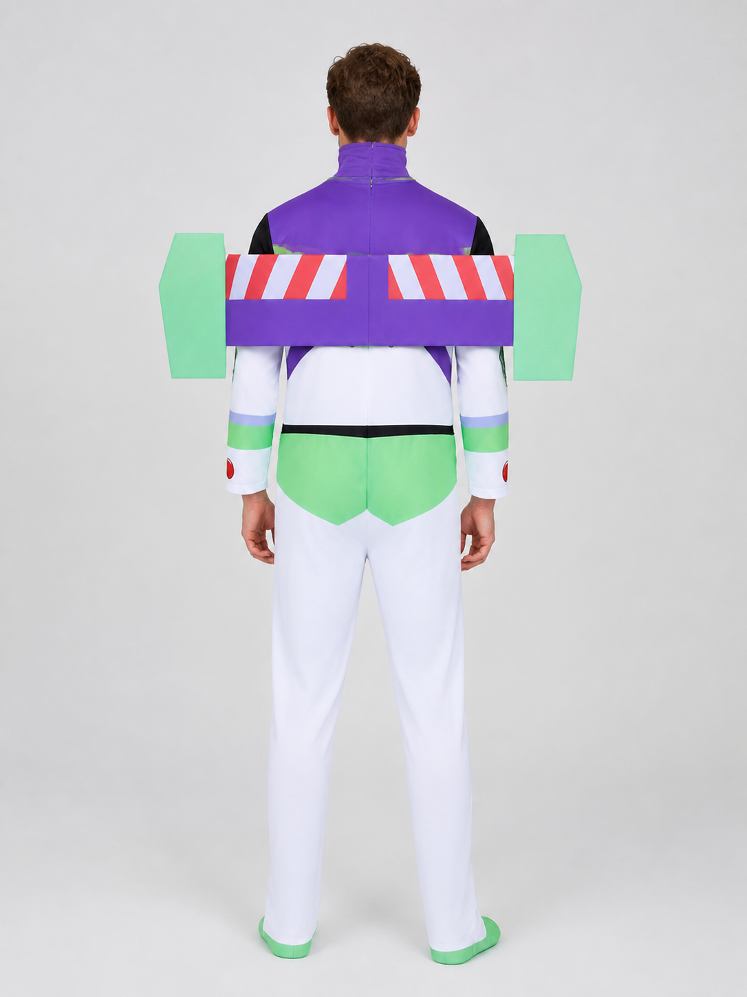 Buzz Lightyear Costume, Jumpsuit with Wings and Hood back view