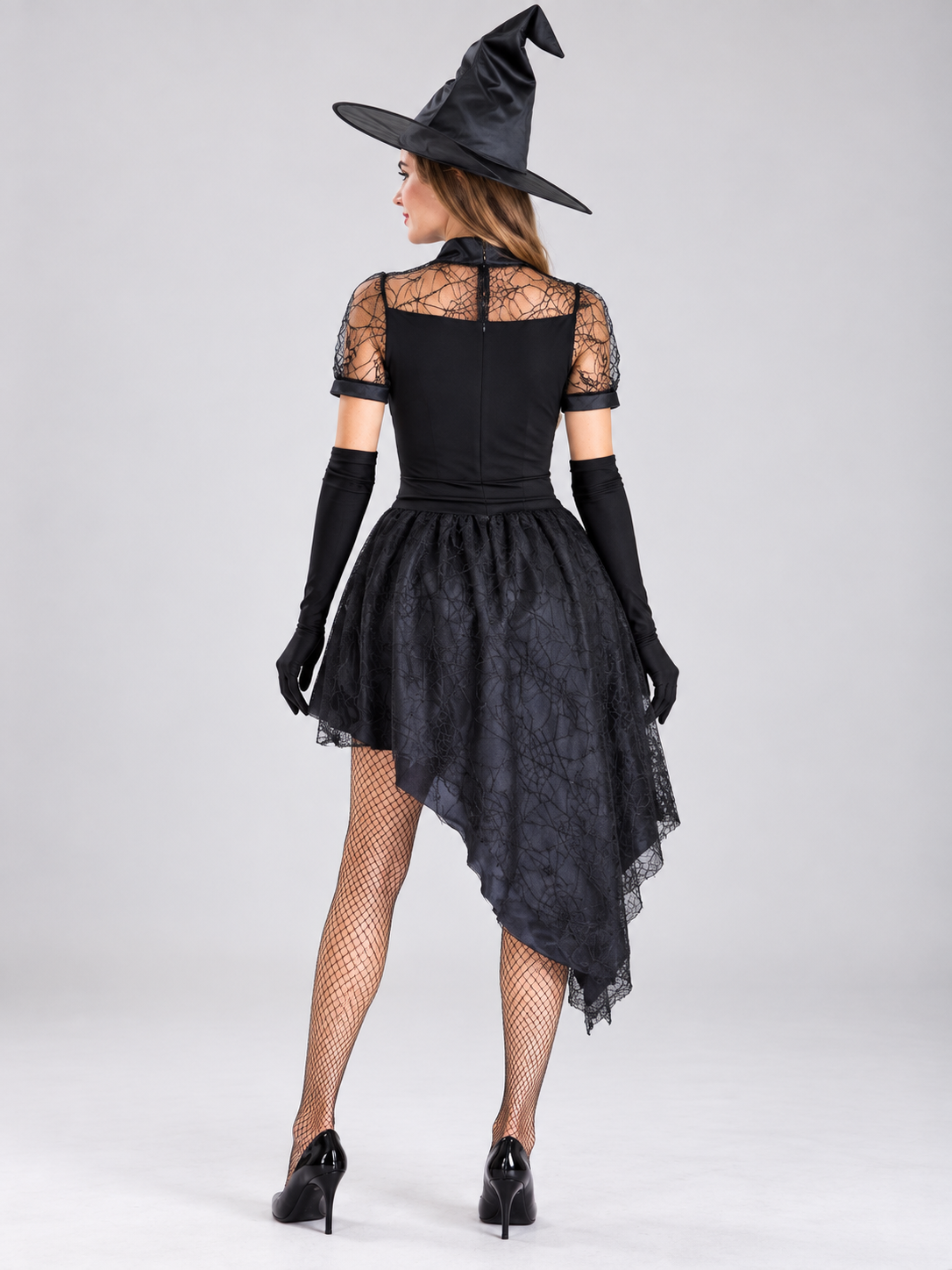 Black Carnival Costume: Dress, Hat, Gloves