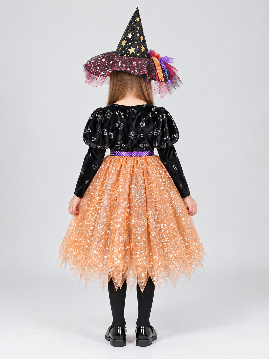 Little Witch Costume with Pointed Hat back view