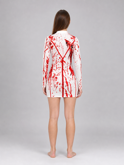 Costume Top with Blood Splatter, Long Sleeve