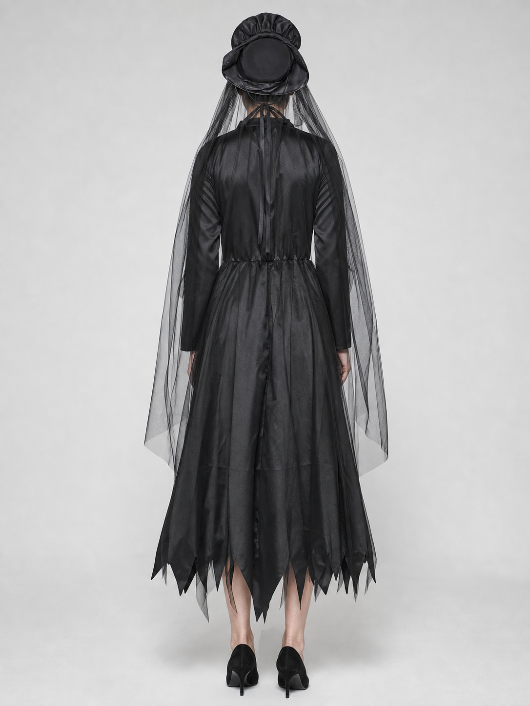 Witch Costume with Hat and Sheer Veil