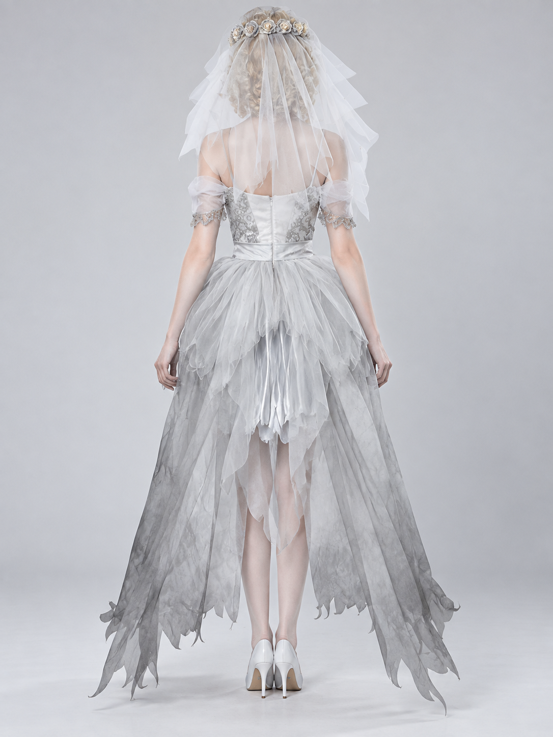 Ghost Bride Costume White with Veil