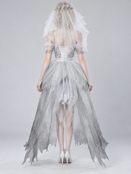 Ghost Bride Costume White with Veil