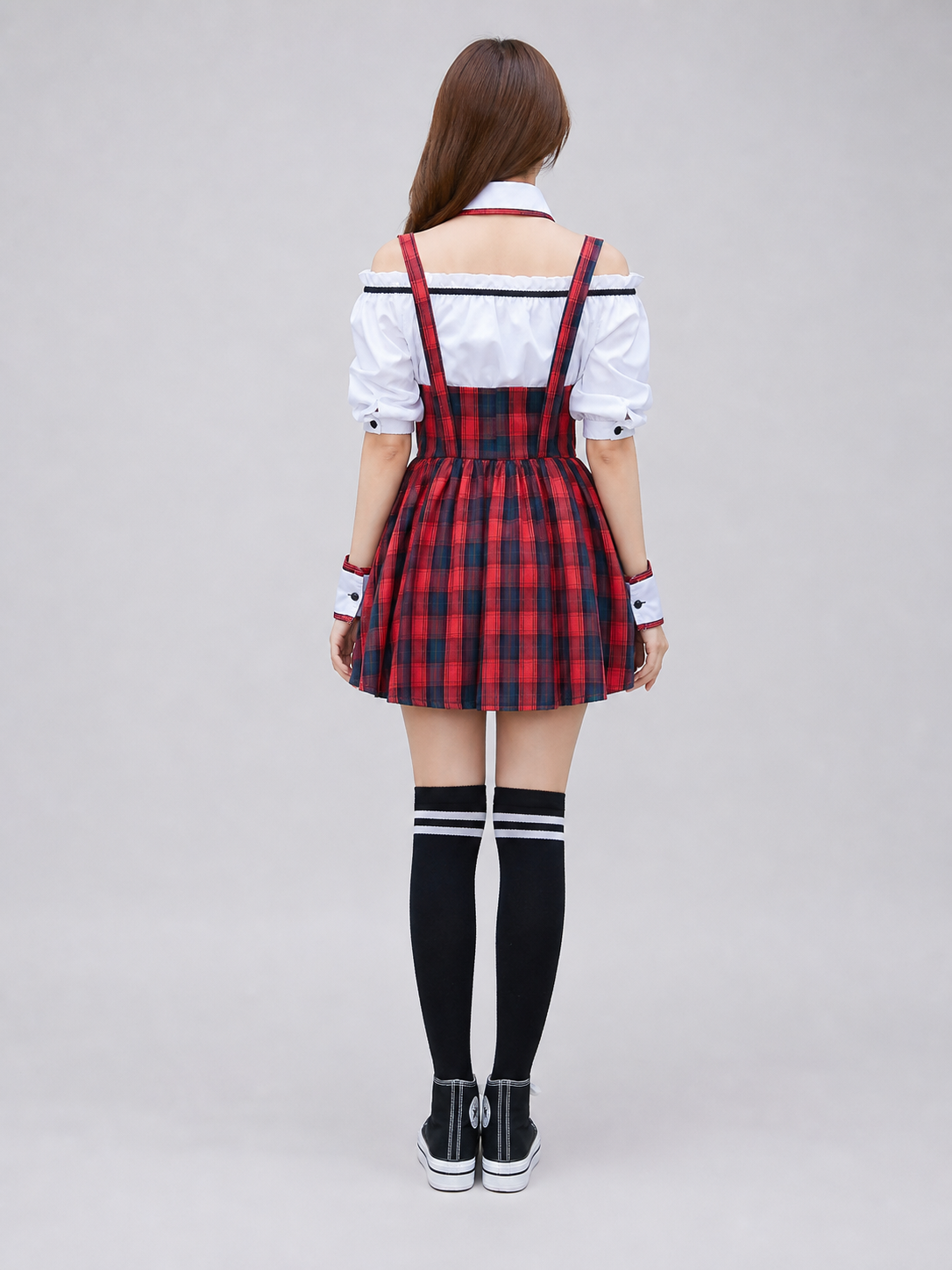 School Uniform-Style Stage Costume, Red and Blue