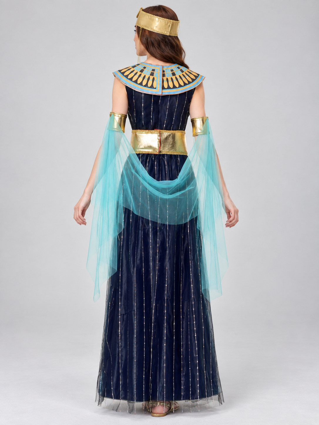 Egyptian Queen Carnival Costume with Necklace and Belt