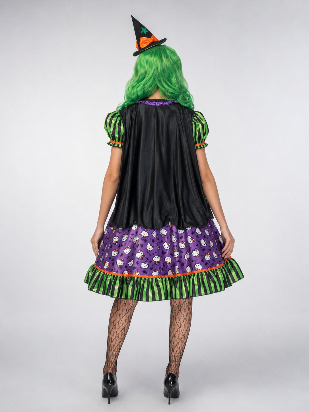 Carnival Clown Costume with Dress and Cape