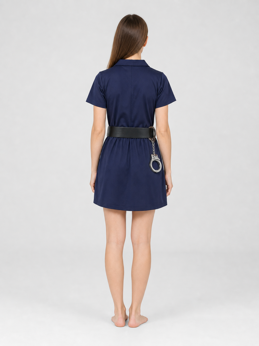 Carnival Police Uniform Dress with Cap back view