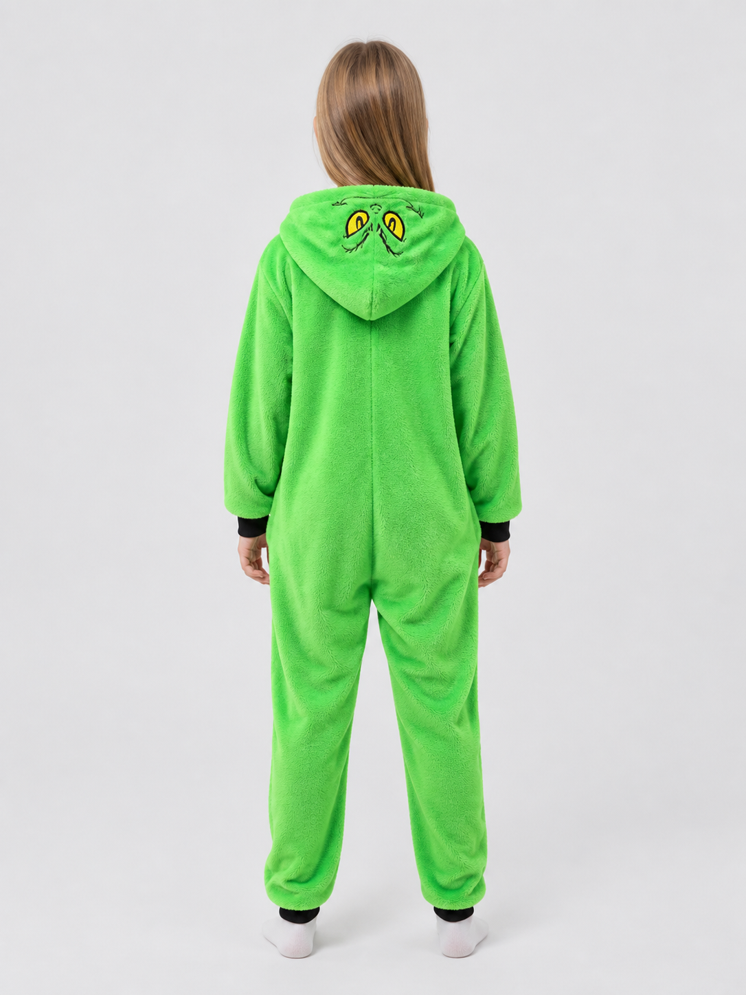 Hooded Pajama Jumpsuit with Cartoon Print