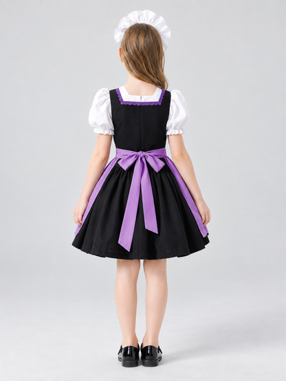 Kids' Bavarian-Style Costume (Dirndl), Purple