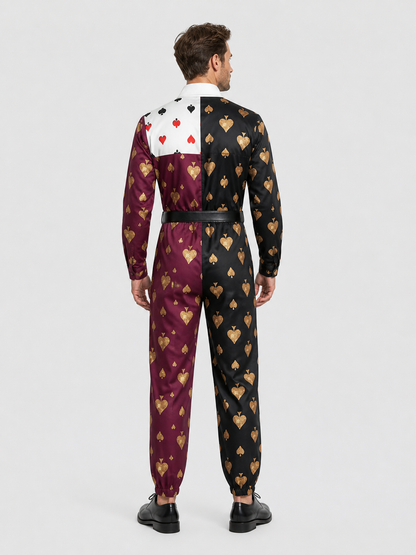 Halloween Playing Card Costume Jumpsuit back view