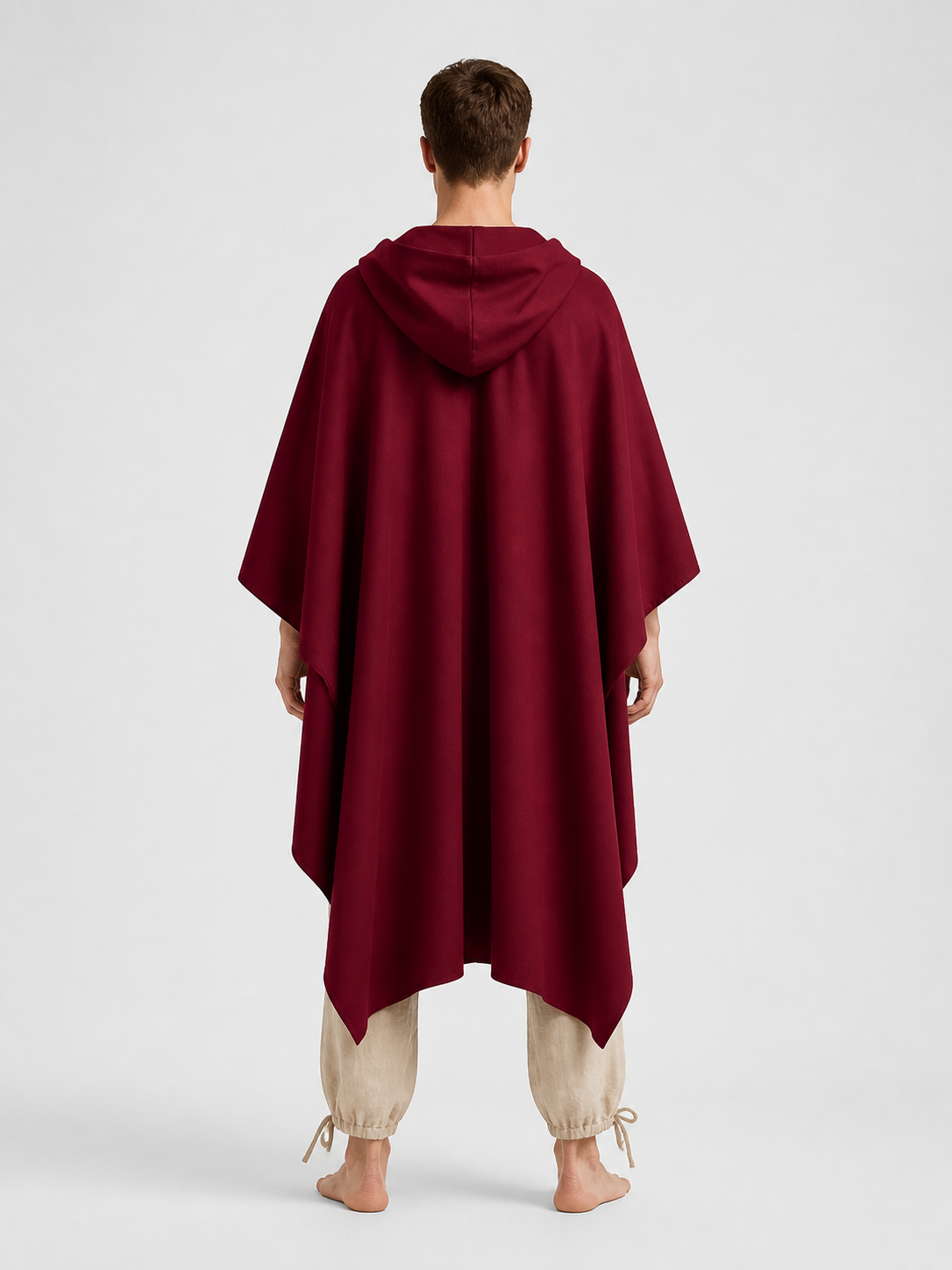 Wine Red Hooded Costume Cape product view 47