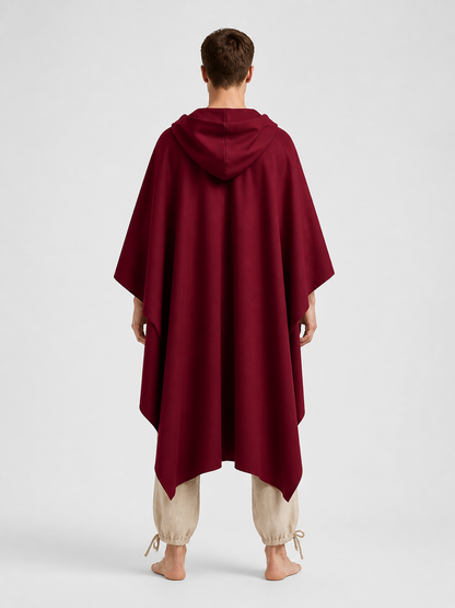 Wine Red Hooded Costume Cape product view 47