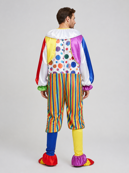 Clown Costume: Jumpsuit and Vest back view