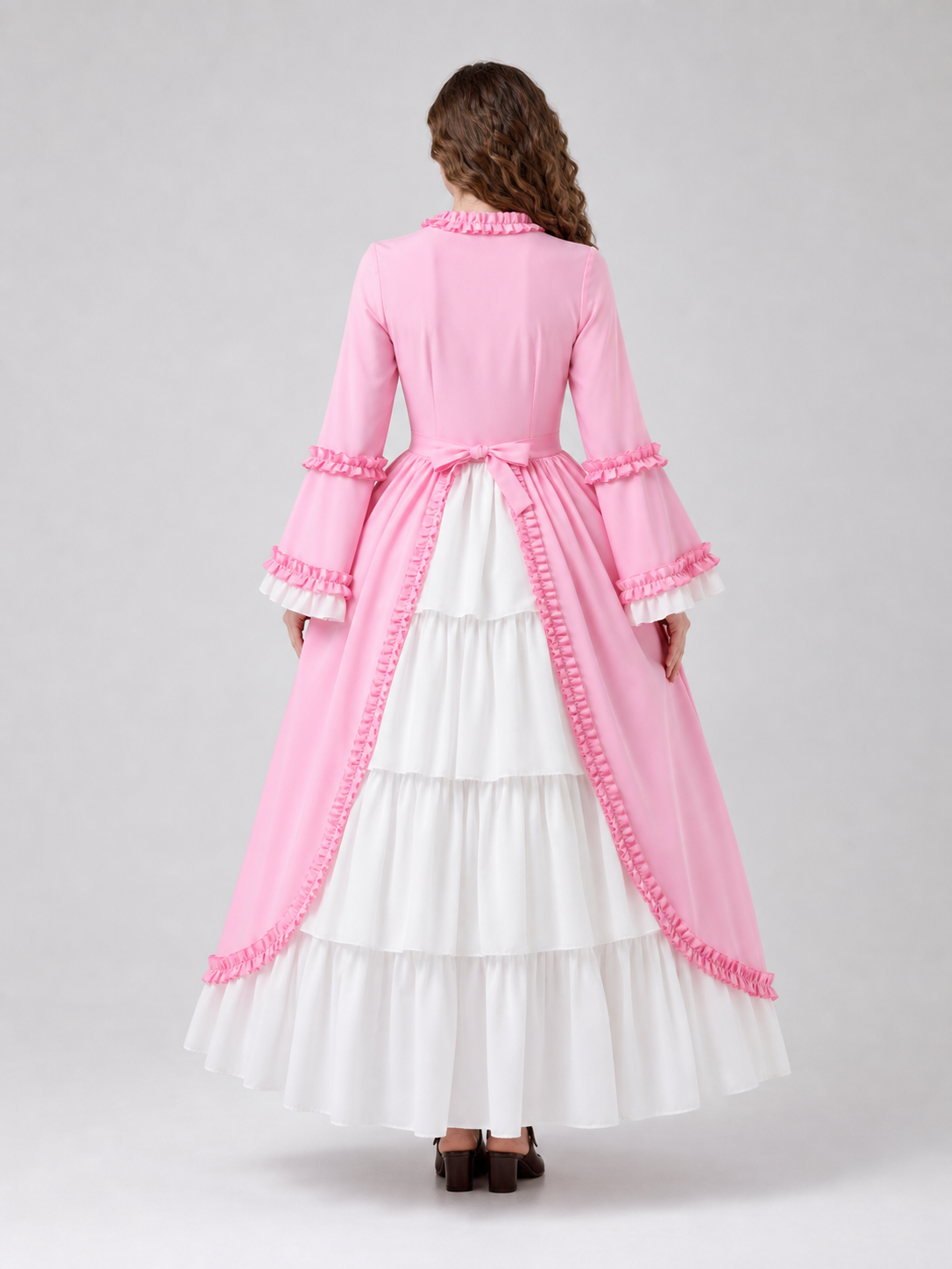 Vampire Costume Dress with Ruffles, Pink and White