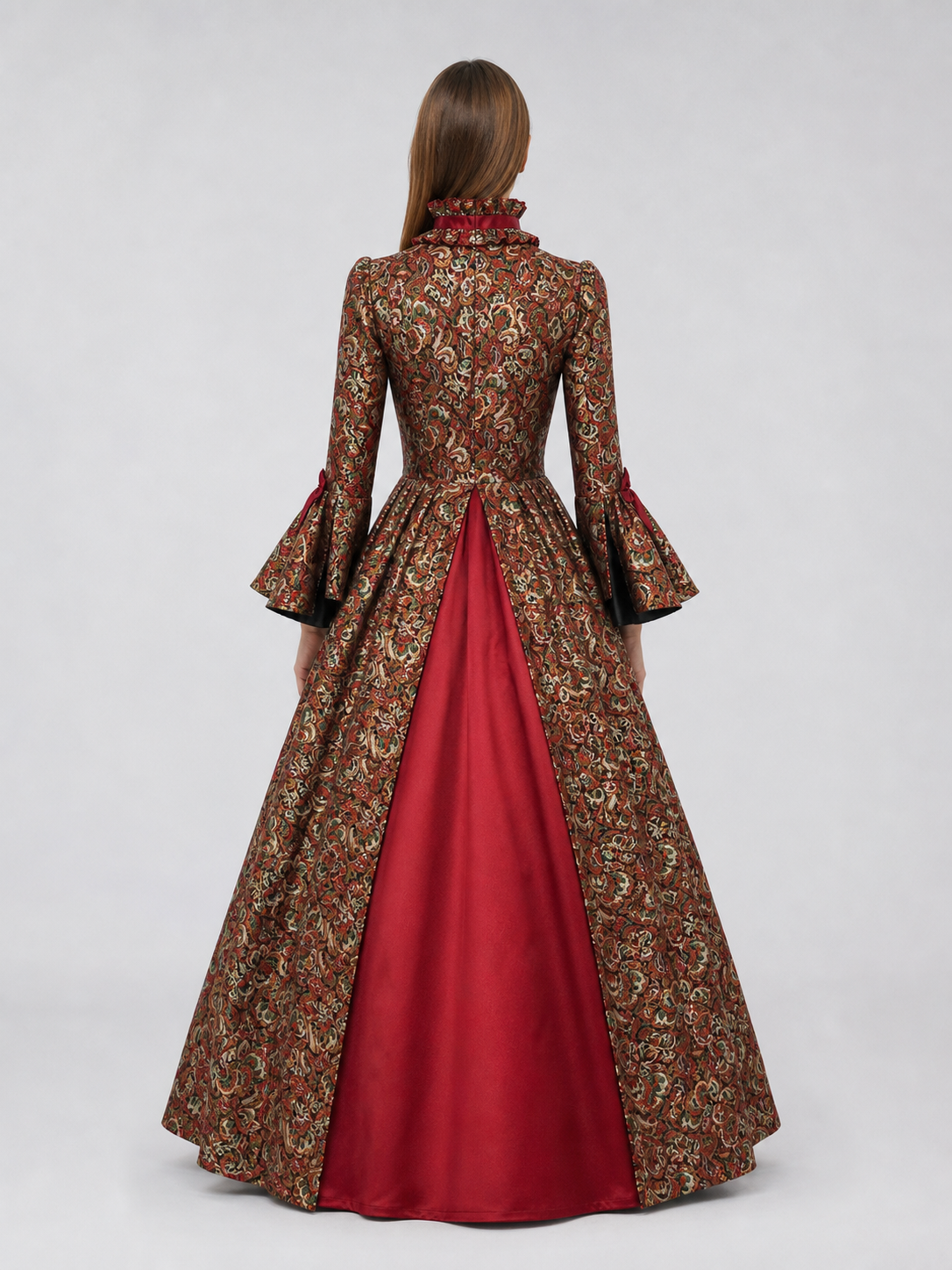 Long Victorian Dress with Floral Pattern