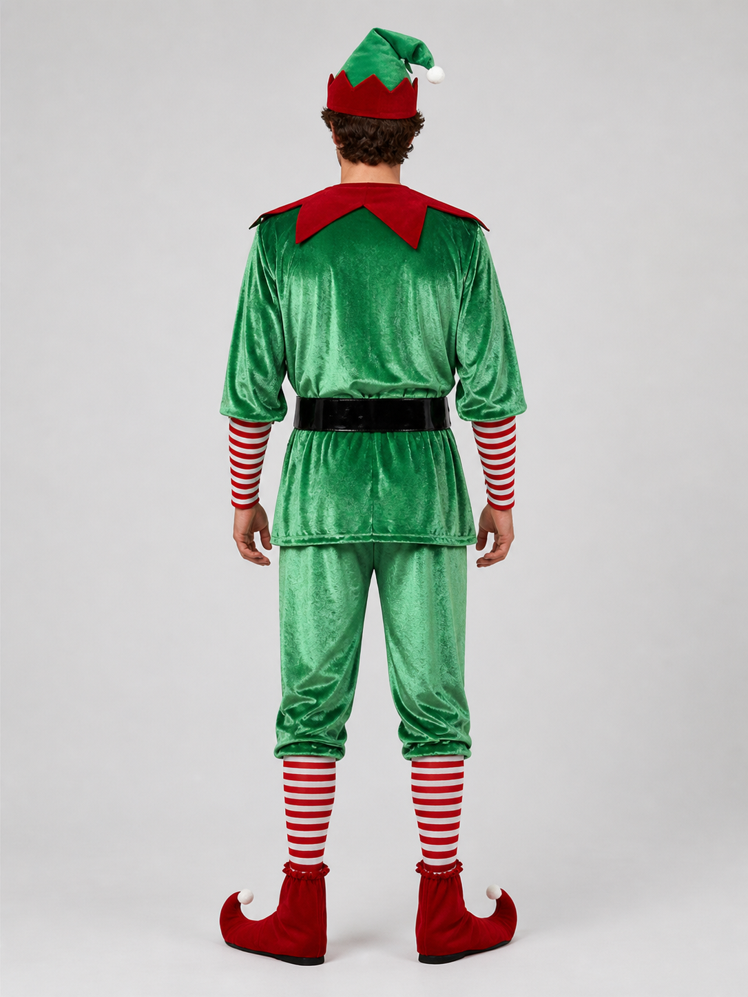 Christmas Elf Costume with Hat and Belt back view
