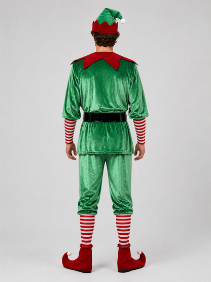 Christmas Elf Costume with Hat and Belt back view