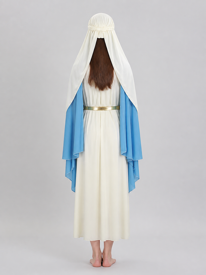 White Robe with Blue Cape and Gold Sash product view 18