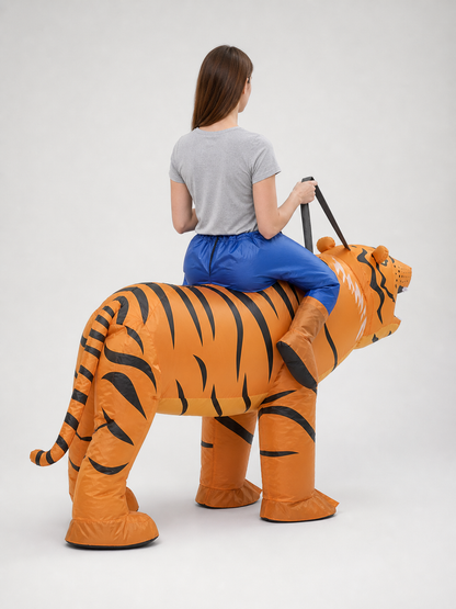 Inflatable Riding Tiger Costume, One Size