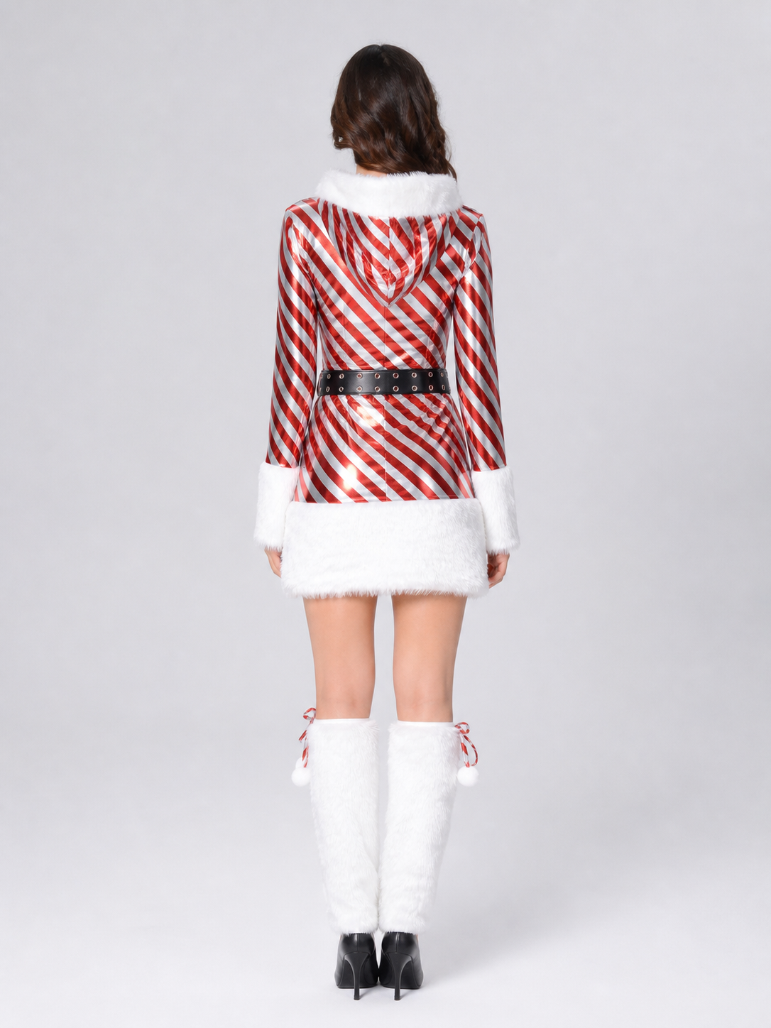 Christmas Hooded Costume with Fur Trim