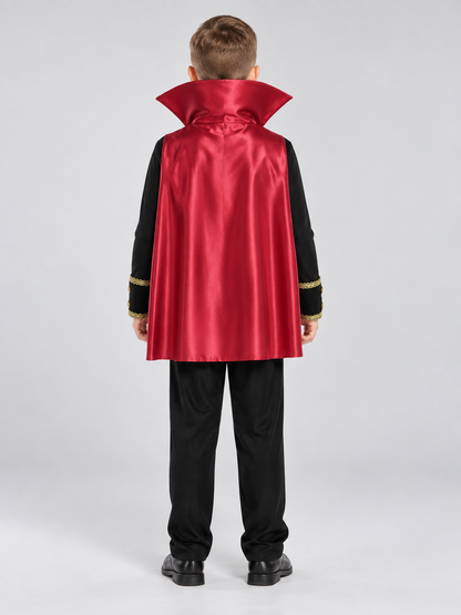 Vampire Costume with Red Cape back view