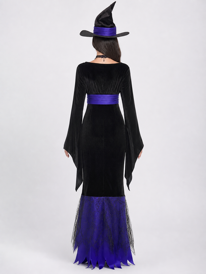 Witch Costume: Dress with Belt and Lace Trim