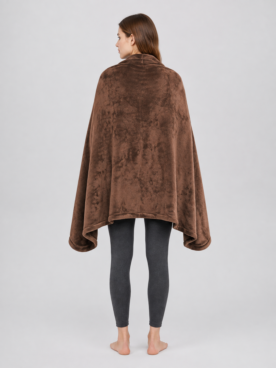 Light Brown Electric Blanket Wrap 150×80 cm back view