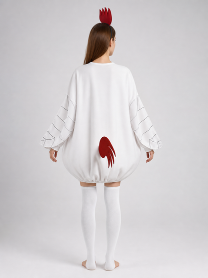 Adult Chicken Costume with Wings and Accessories