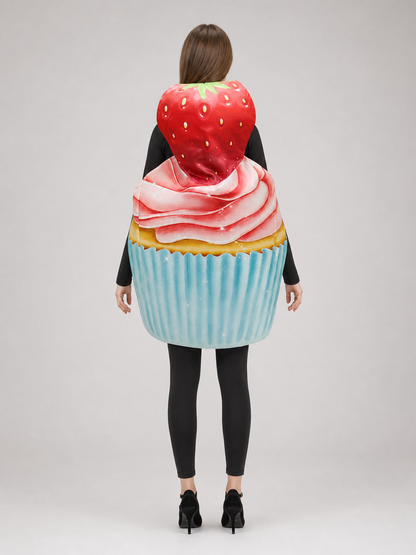 Cupcake Costume with Strawberry Hood