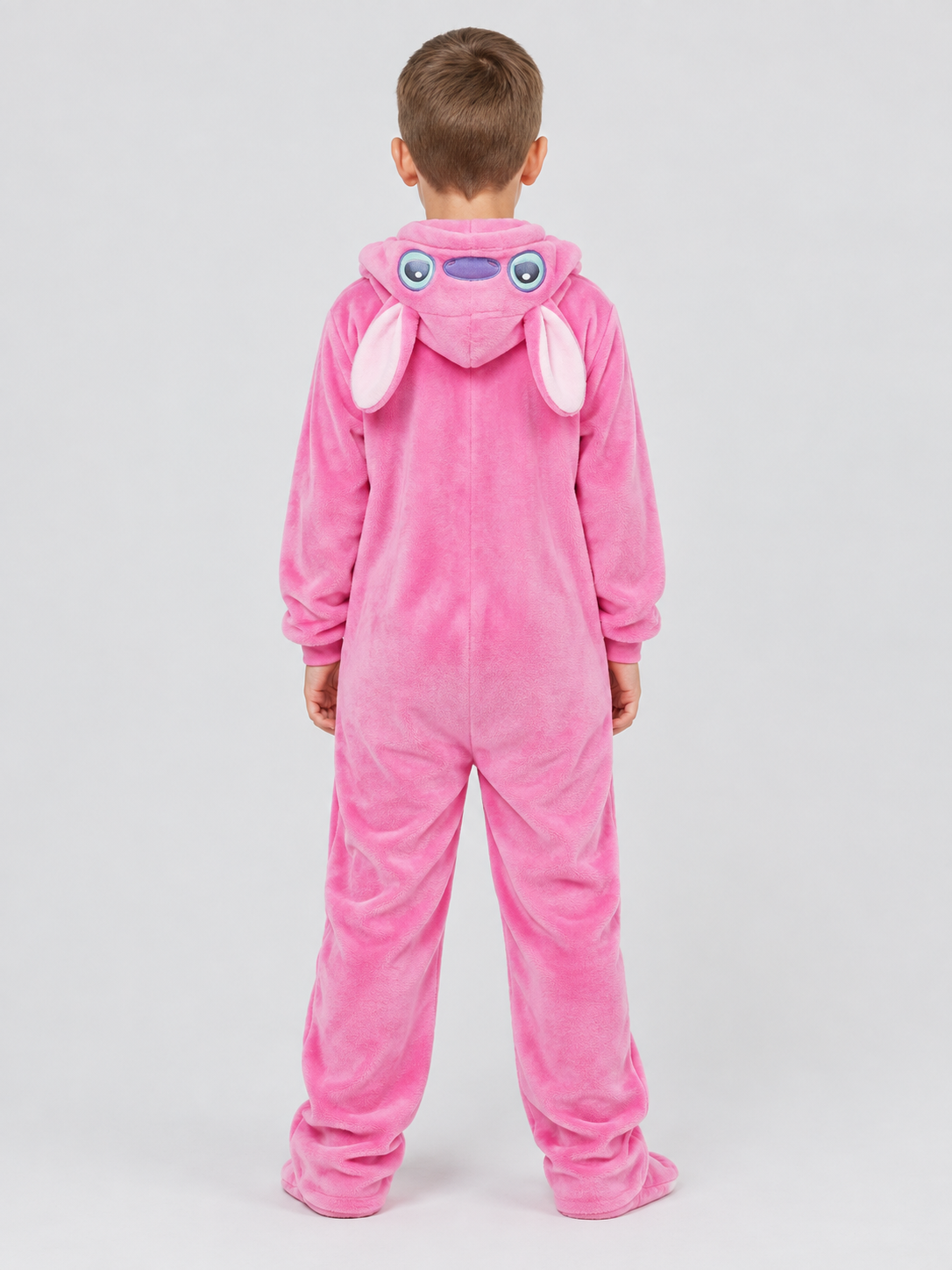 One-Piece Flannel Hooded Pajama Jumpsuit with Ears
