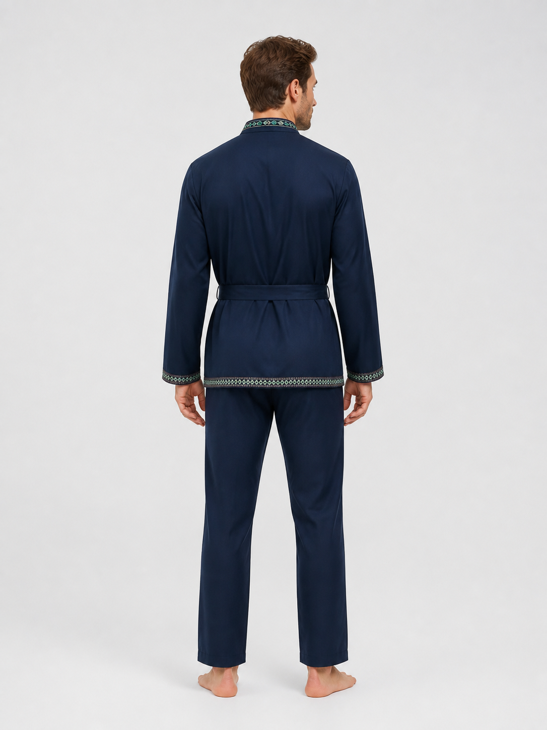 Embroidered Ethnic Shirt-Tunic with Belt back view