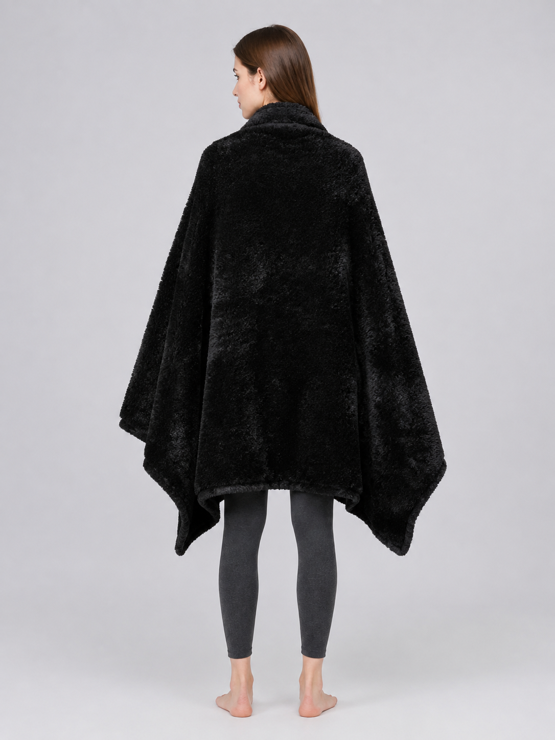 Black Double-Sided Blanket for Pets back view