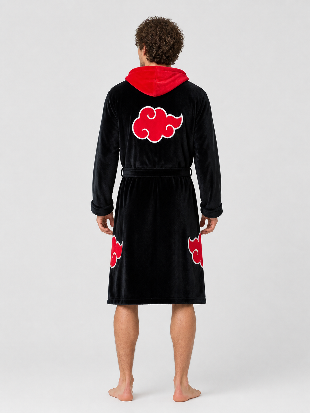 Cosplay Hooded Robe, Black, Red Clouds back view