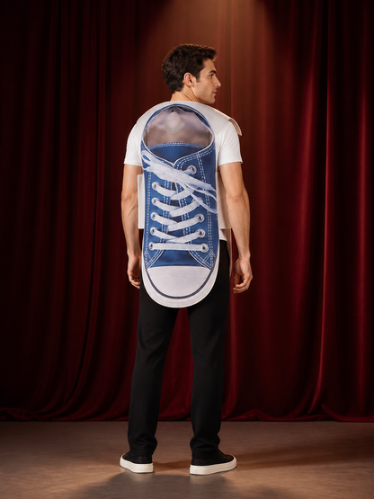 Couple's Sneaker Costume Bodysuit, Oversized Shoe Shaped Outfit for Halloween back view