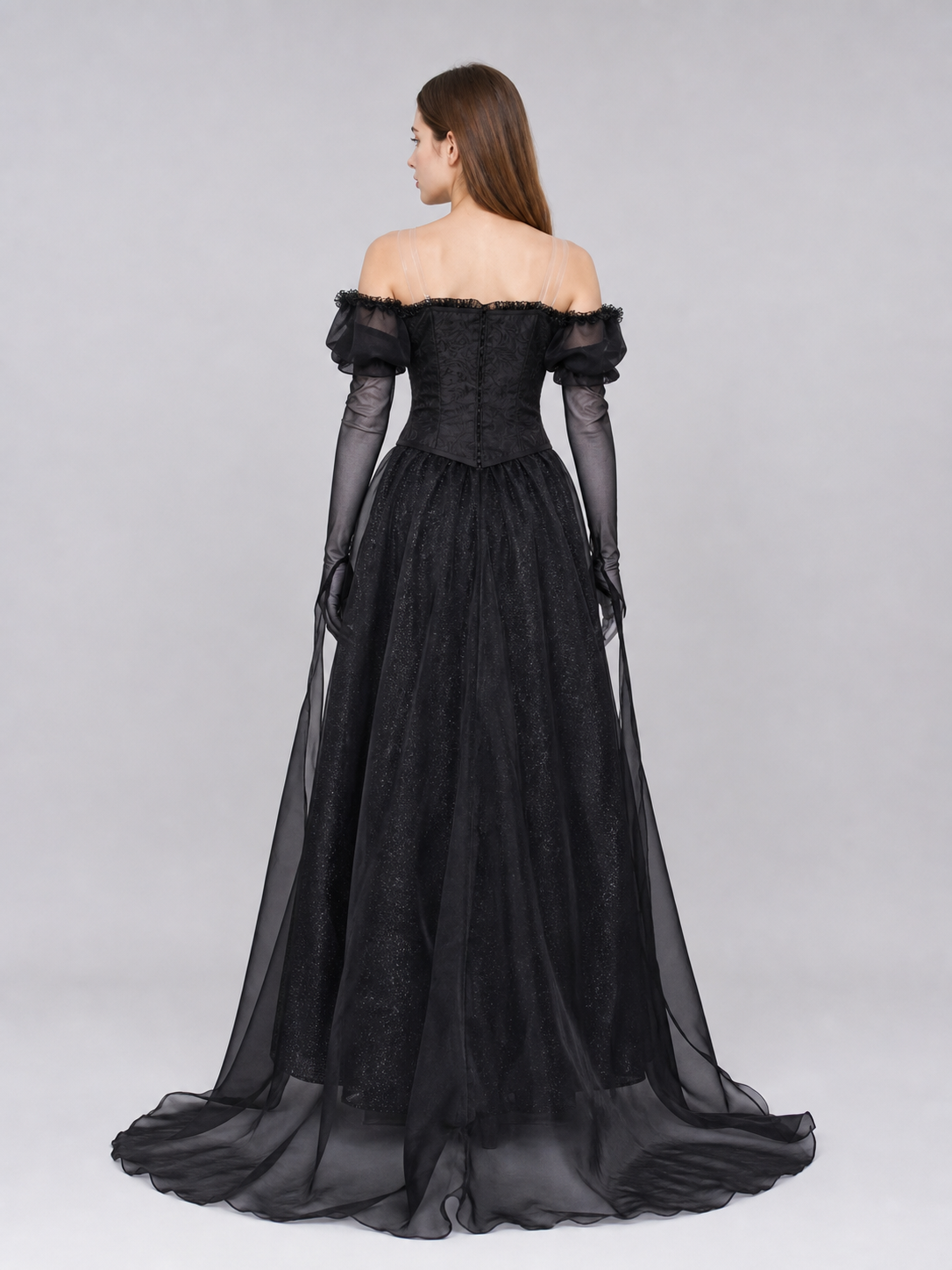 Gothic Black Cosplay Dress with Belt