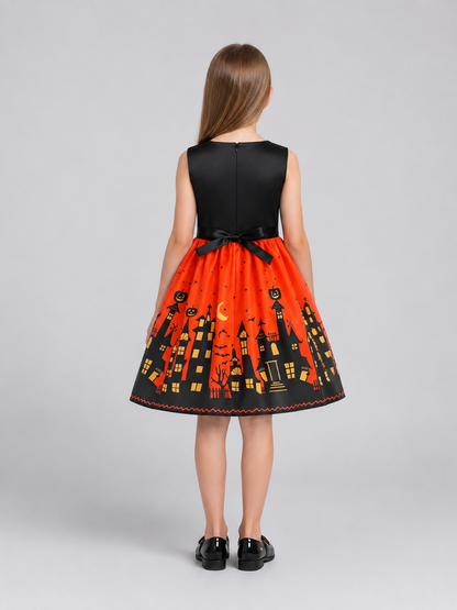 Children’s Halloween Costume Dress with Full Skirt back view