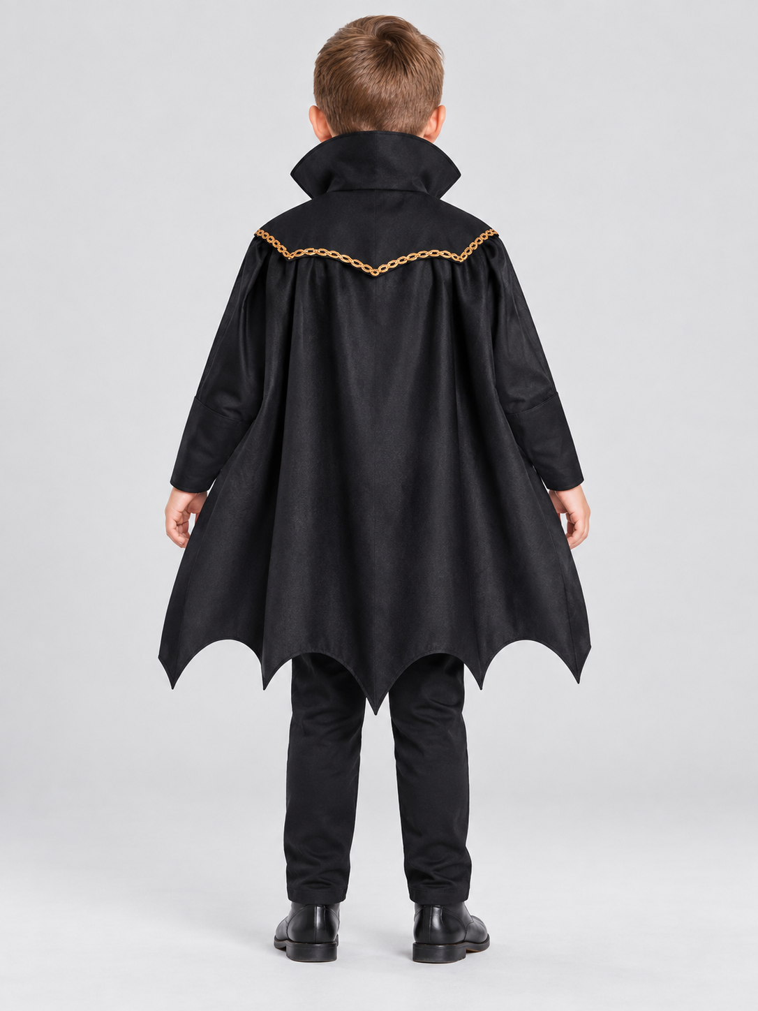 Kids' vampire carnival costume, burgundy vest, cape
