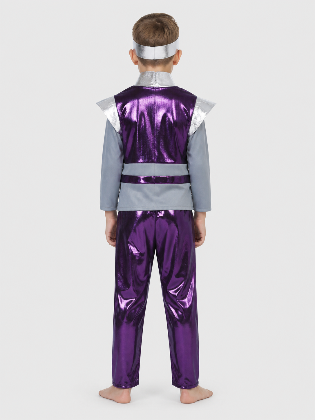 Purple Alien Robot Costume, Jumpsuit back view