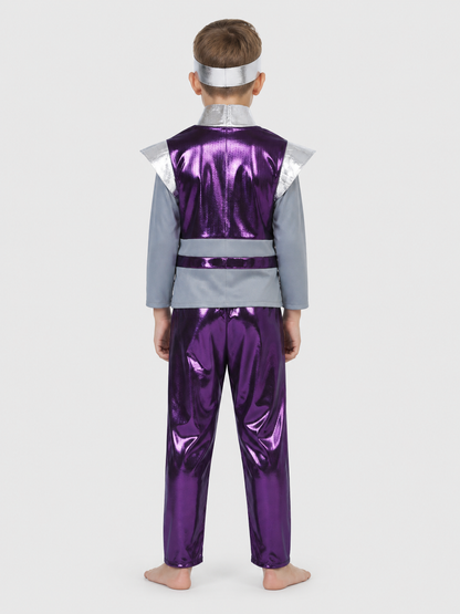 Purple Alien Robot Costume, Jumpsuit back view