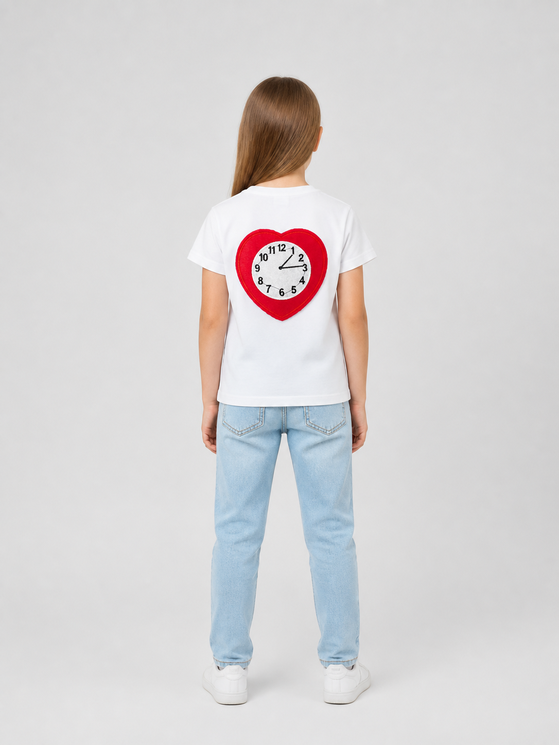 Heart-Shaped Decorative Clock with Clock Face back view
