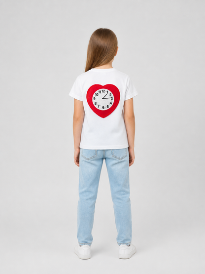 Heart-Shaped Decorative Clock with Clock Face back view