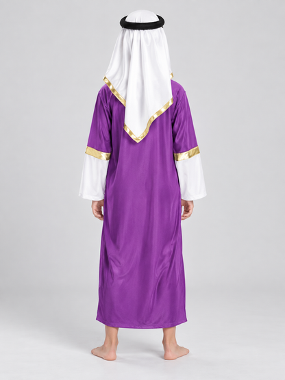Kids' Oriental Carnival Costume: Robe, Headscarf, Glasses