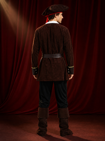 Retro-Style Pirate Costume for Halloween Cosplay m-y009 back view