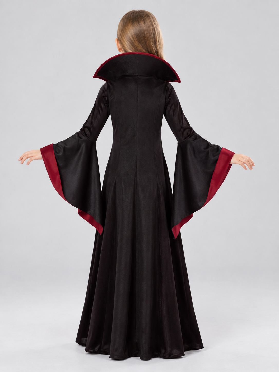 Vampire Costume with Red Trim back view