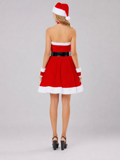 Red and White Christmas Costume Dress for Cosplay