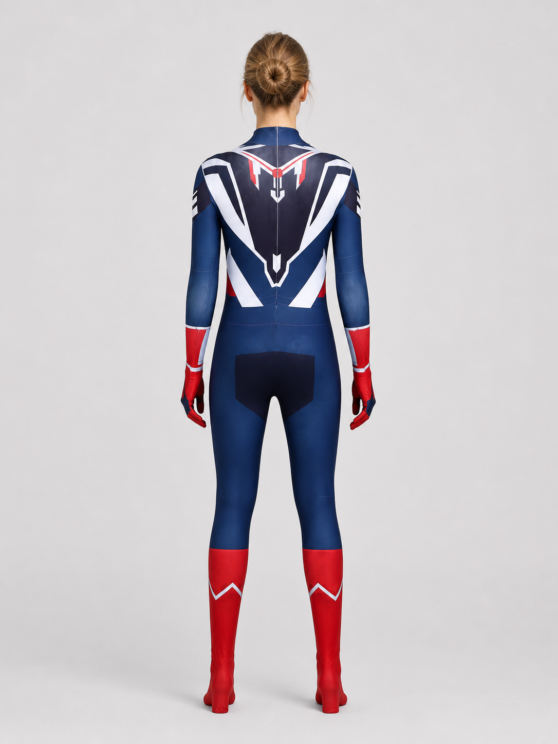 Captain America 4 Costume, One-Piece Cosplay Jumpsuit back view