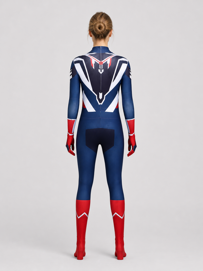 Captain America 4 Costume, One-Piece Cosplay Jumpsuit back view