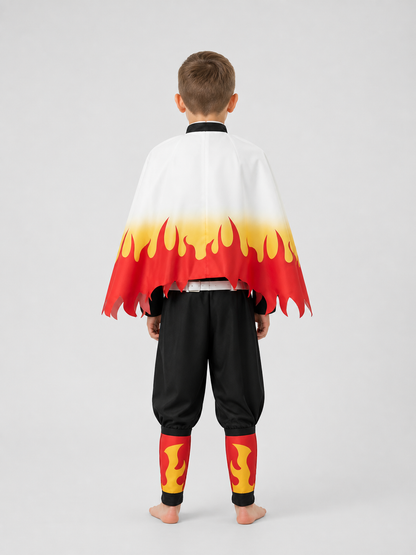 Separate Anime Cosplay Costume with Flame Details back view