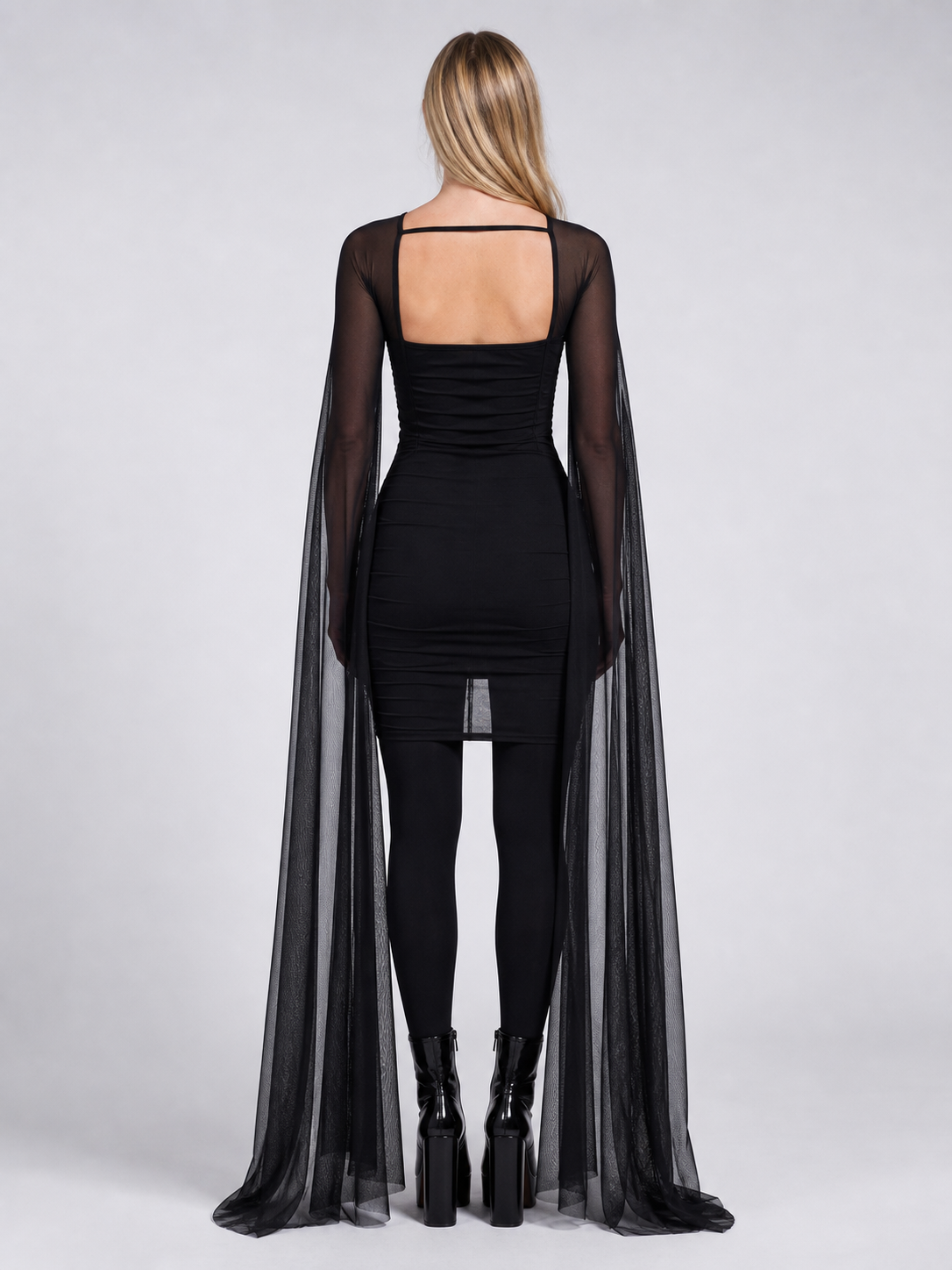 Black Gothic Vampire Costume with Cape